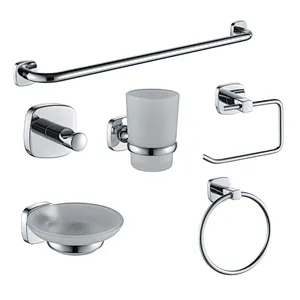 ZINC OR BRASS CHROME TOILET BATHROOM ACCESSORY SET