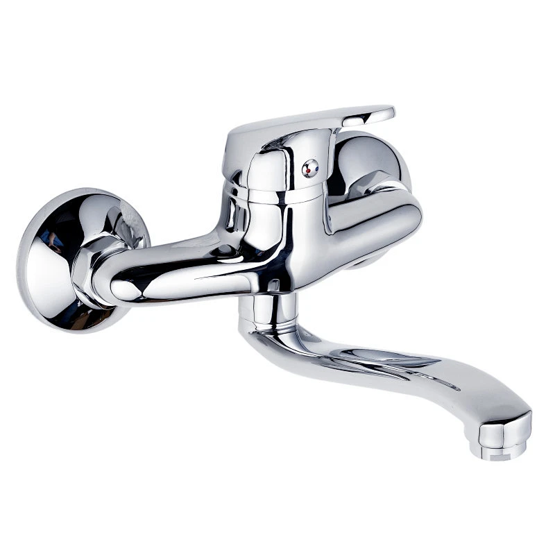360 rotating flexible chromed finish brass kitchen faucet cold and hot water mixing single hole mixer tap for kitchen sink