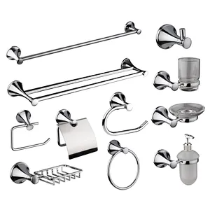 ZINC ALLOY CHROME TOILET BATHROOM ACCESSORY SET