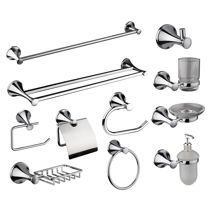 ZINC ALLOY CHROME TOILET BATHROOM ACCESSORY SET