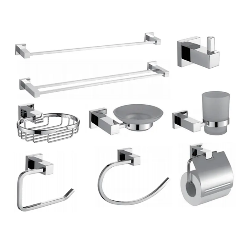 ZINC ALLOY CHROME TOILET BATHROOM ACCESSORY SET