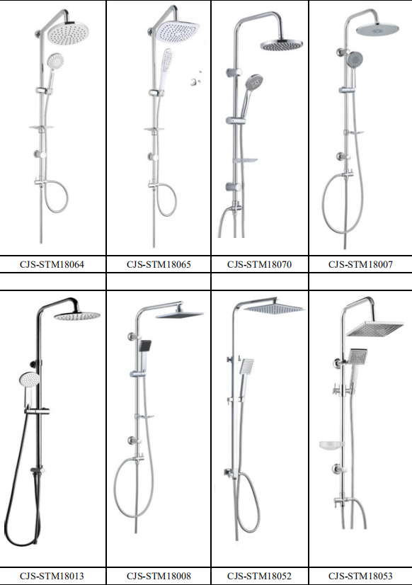 Wall Mount Slide Handle Shower Bath Rain Shower Panel from China