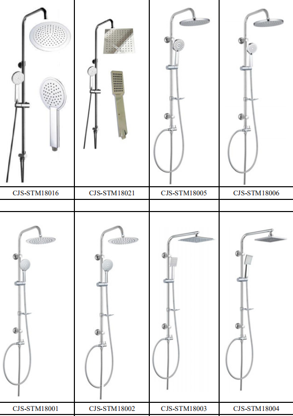 Wall Mount Slide Handle Shower Bath Rain Shower Panel from China