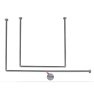 Good quality factory directly bathroom U shape aluminum shower curtain rod for sale