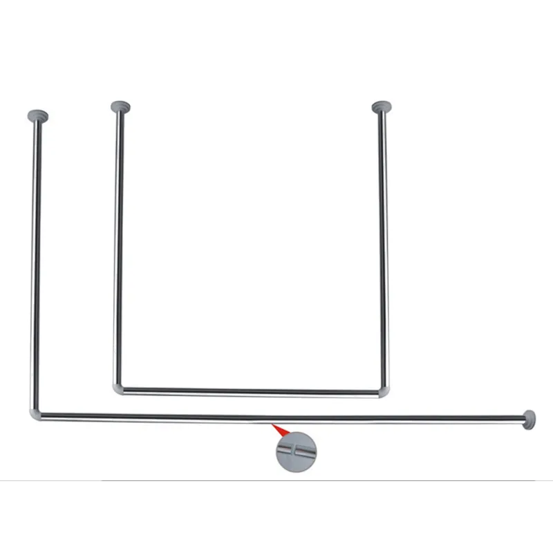 Good quality factory directly bathroom U shape aluminum shower curtain rod for sale
