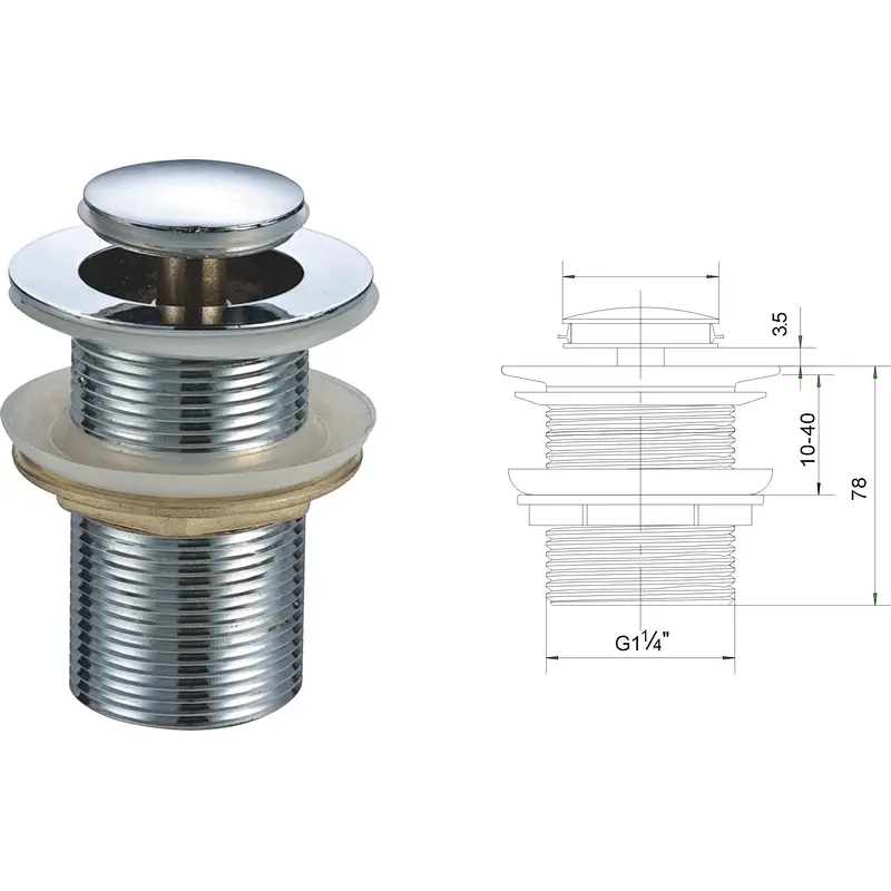 1-1/4'' Chrome/Brass/Stainless Steel Pop up waste drainer