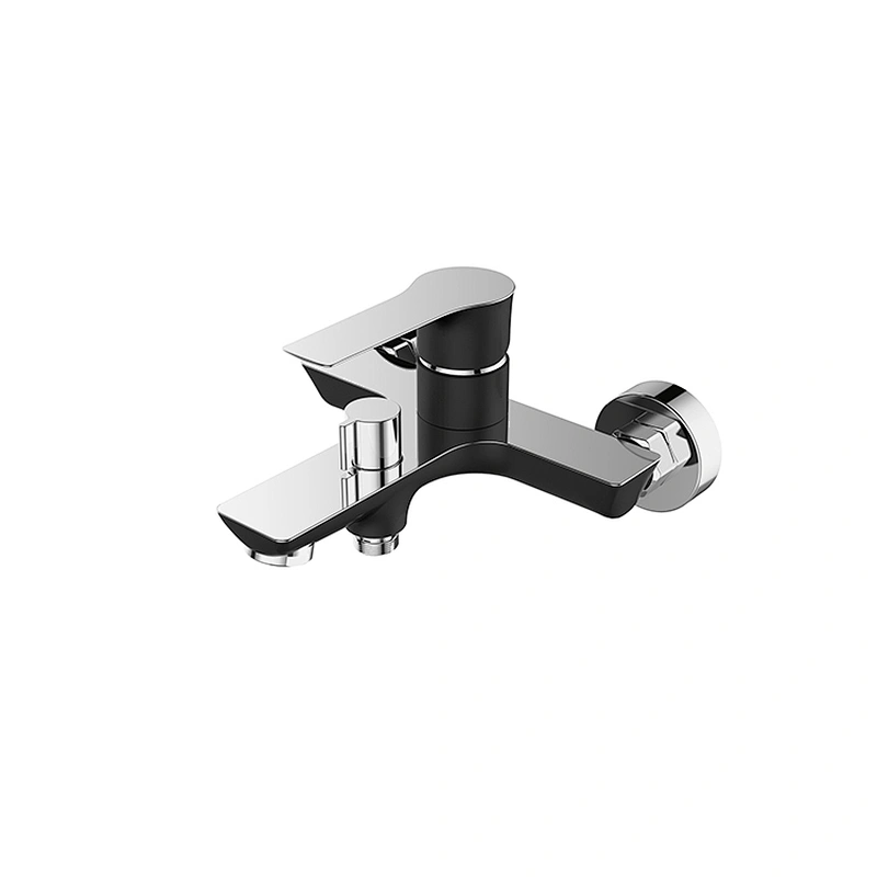 Black brass bathroom wall mounted bath&shower mixer faucet