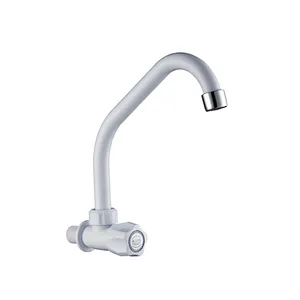Plastic kitchen faucets white single handle wall mounted cold water taps