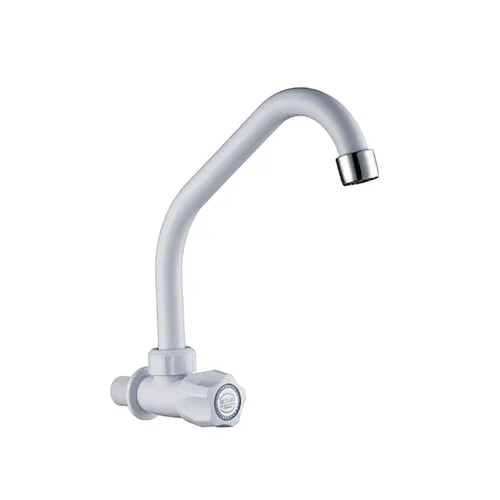 Plastic kitchen faucets white single handle wall mounted cold water taps