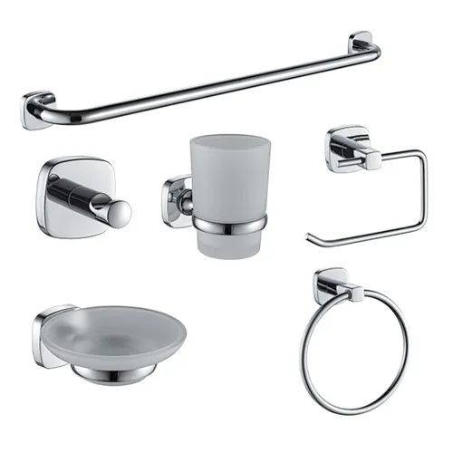 ZINC OR BRASS CHROME TOILET BATHROOM ACCESSORY SET