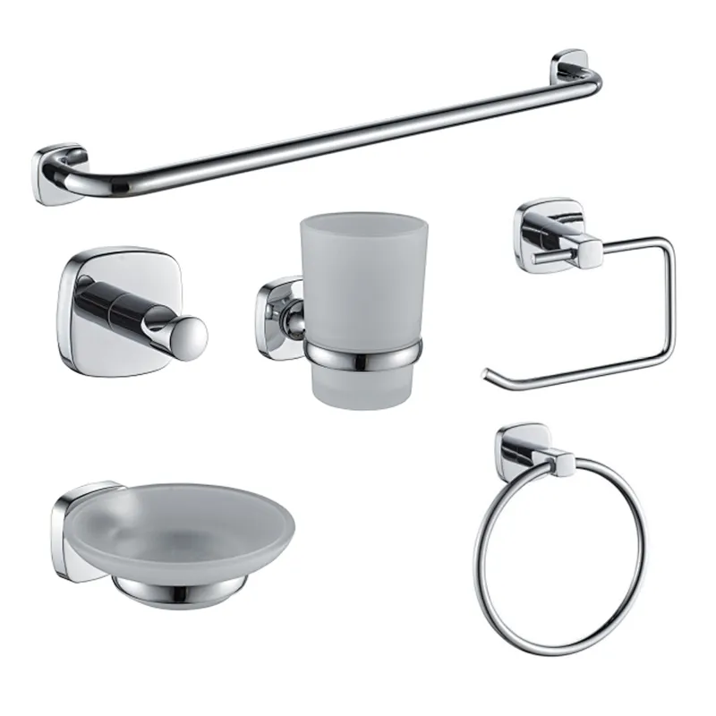 ZINC OR BRASS CHROME TOILET BATHROOM ACCESSORY SET