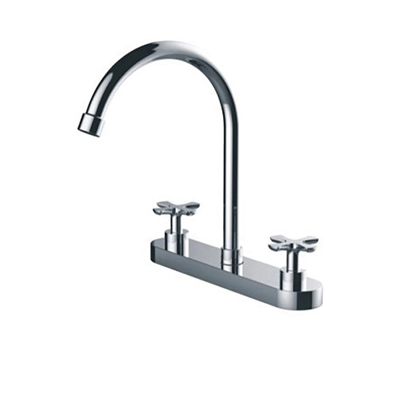 Sanitary High Quality Dual Handle Brass Bathroom Vanity Wash sink Mixer 8