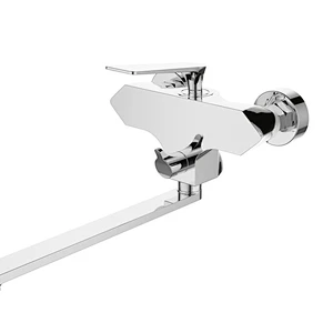 Polished chrome wall mount basin mono mixer tap