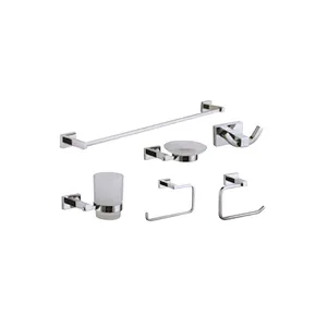 BRASS CHROME TOILET BATHROOM ACCESSORY SET