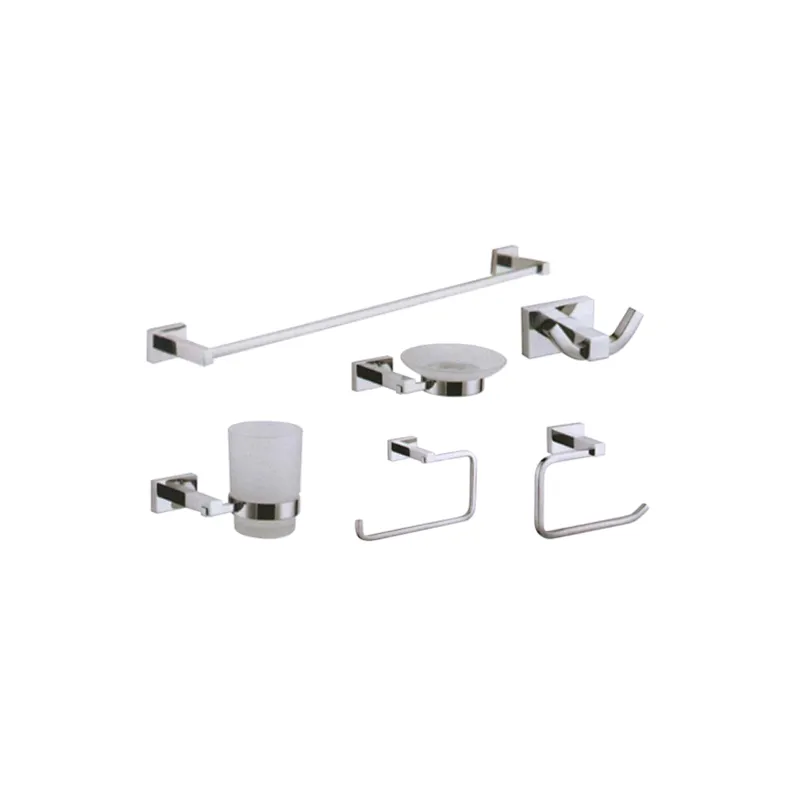 BRASS CHROME TOILET BATHROOM ACCESSORY SET
