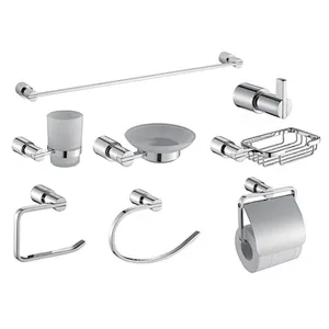 ZINC ALLOY CHROME TOILET BATHROOM ACCESSORY SET