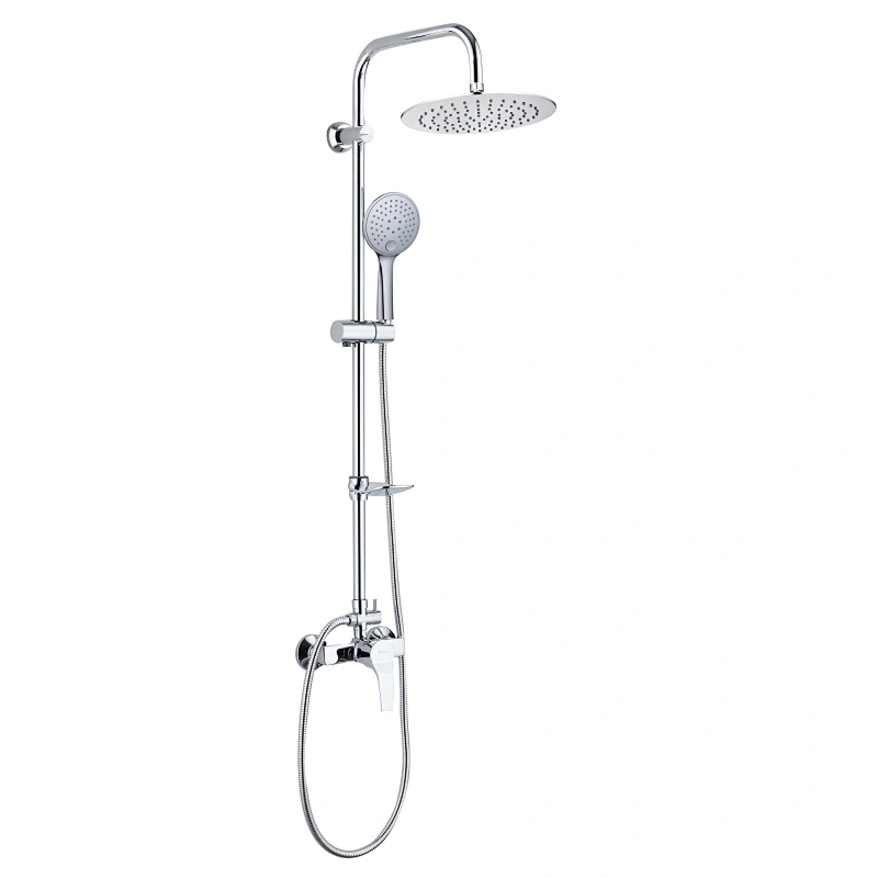 Stainless steel rain shower ABS hand shower 4ways mixer soap box OEM bathing shower set
