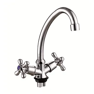 ZINC WALL MOUNTED DUAL HANDLE KITCHEN FAUCET