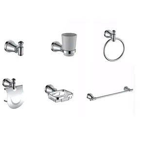 AL  BATHROOM ACCESSORY TOWEL BAR  SOAP BASKET AND HOCK