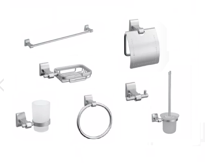 AL  BATHROOM ACCESSORY TOWEL BAR  PAPER HOLDER AND HOCK