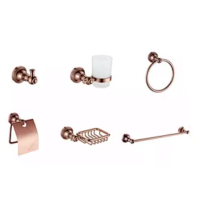 AL  BATHROOM ACCESSORY TOWEL BAR  SOAP BASKET AND HOCK