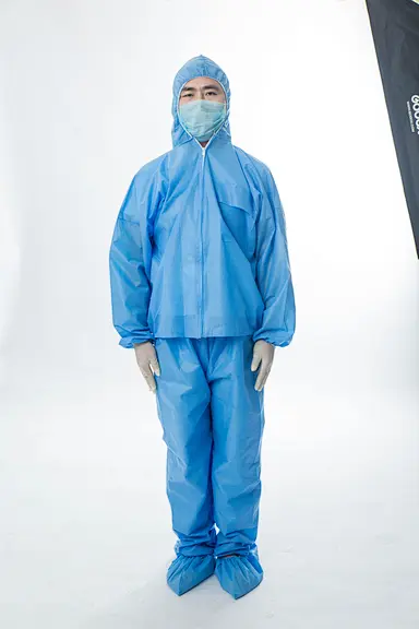 Blue SMMS Split Coverall  With Hood