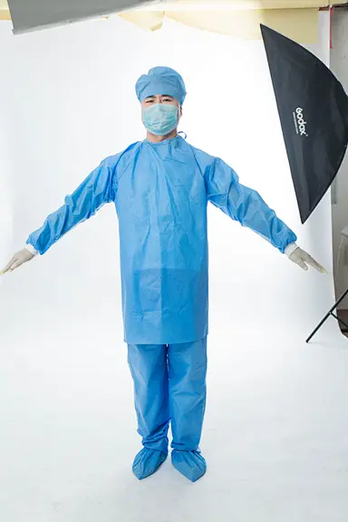 Blue Split SMS Coverall with Tie-on