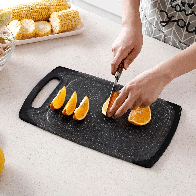 Marble appearance style plastic cutting board anti-slip design kitchen chopping board