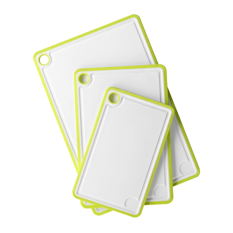 Anti spill no slip plastic kitchen cutting board