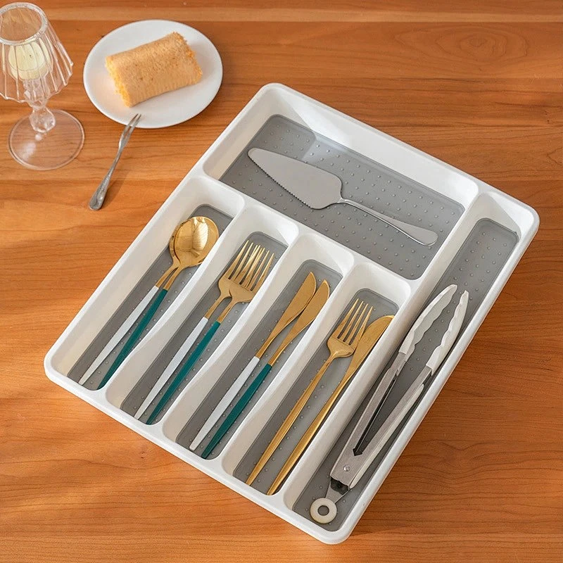 Kitchen drawer plastic cutlery tray cutlery 6 dividing silverware storage organization tray