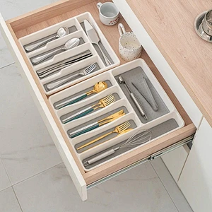 Kitchen drawer plastic cutlery tray cutlery 6 dividing silverware storage organization tray