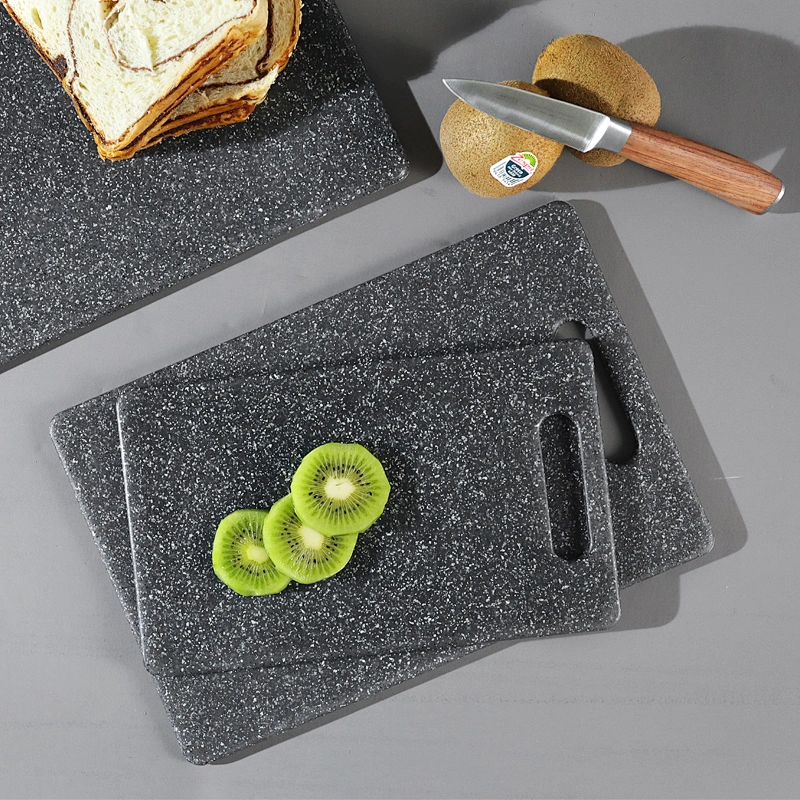 3 piece marble granite effect black plastic chopping board set