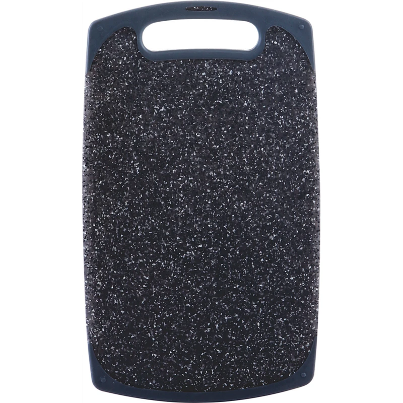 Easy-Grip Handle Plastic Black Marbel Fruit Vegetable Cutting Board for Kitchen