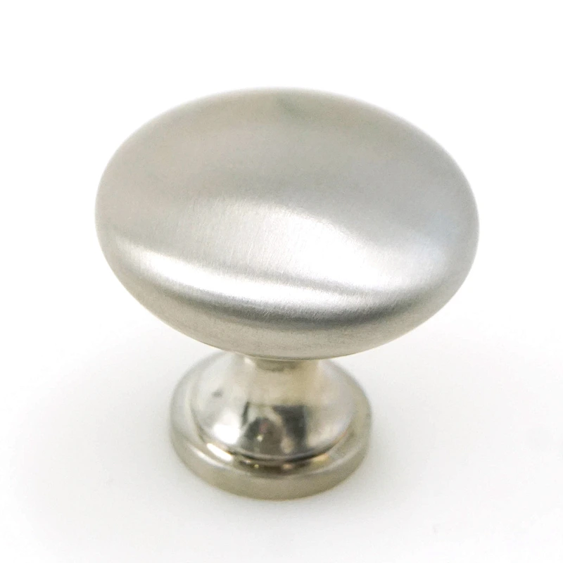 Zinc and steel knob