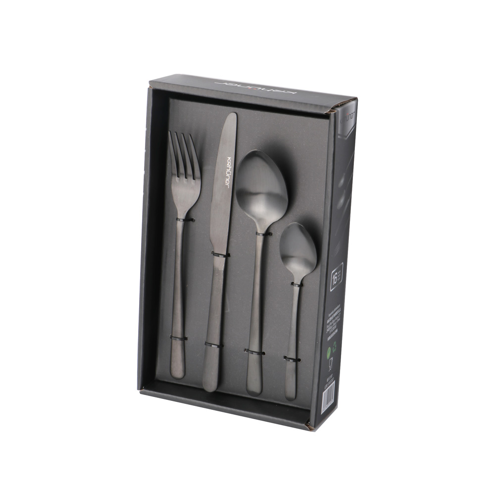 black cutlery set