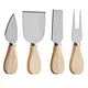wholesale cheese making kit butter board cutter slicer dispenser stainless steel cheese tools knife set with wood wooden handle