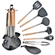 mite Chef Kitchen Utensil Set, 7pcs Silicone Cooking Kitchen Utensils Set, Cooking Tools Turner Tongs Spatula Spoon for Nonstick Heat Resistant Cookware