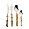 4 Piece Stainless Steel Cutlery Set with Bamboo Handle handle stainless steel cutlery stainless steel cutlery bamboo cutlery set stainless steel stainless steel cutlery set cutlery stainless steel cutlery
