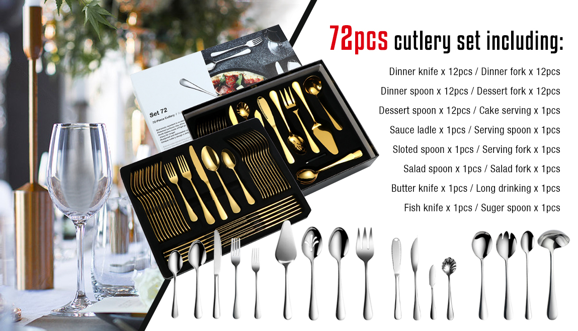 Do you know the new composition for 72pcs cutlery set?