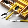 16-Piece Stainless Steel Cutlery Set Dinner Set- YELLOW dinner cutlery stainless steel cutlery set stainless steel stainless steel cutlery set stainless steel dinner set elegant dinner cutlery stainless steel