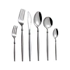 Stainless steel cutlery set with silver handle