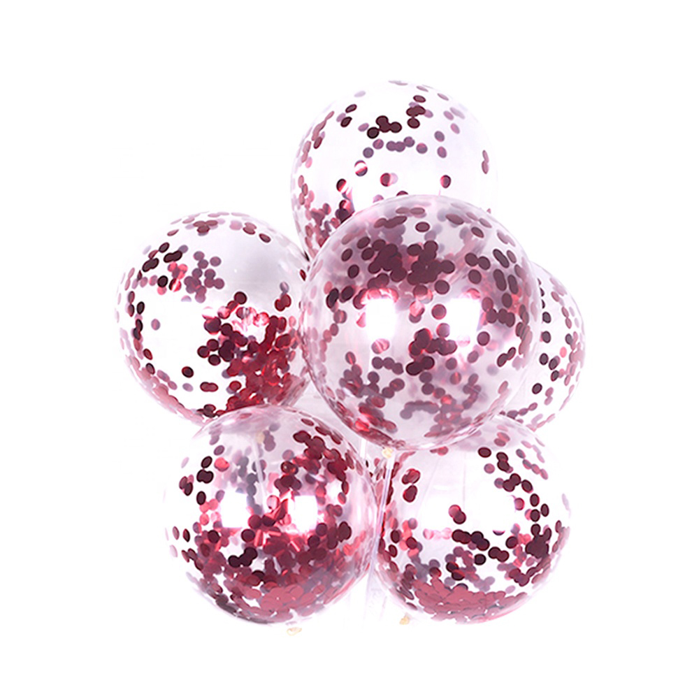 Wholesale Party Latex Clear Globos Set Pink Rose Gold Silver Gold Confetti Balloon Ballon
