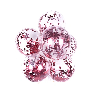 Wholesale Party Latex Clear Globos Set Pink Rose Gold Silver Gold Confetti Balloon Ballon