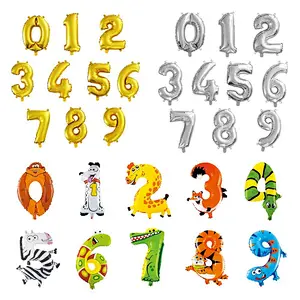 Party 30 inch 40inch Number Ballon Foil Snake Giraffe Animal Shaped Number Balloon