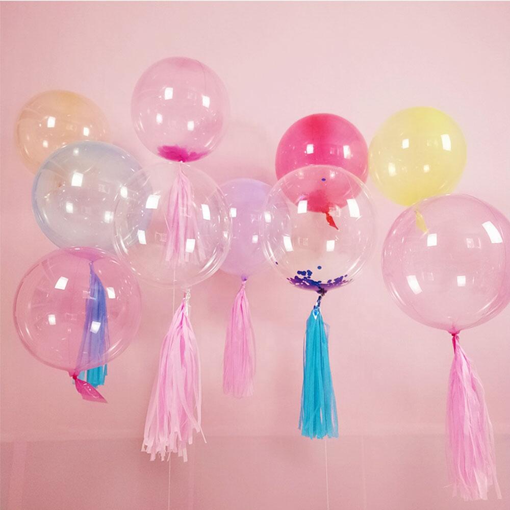 Party 18 24 36 inch Purple Bubble Latex Ballon Ball Helium Transparent Clear Bobo Globos Crystal Balloon