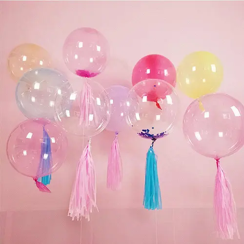 Party 18 24 36 inch Purple Bubble Latex Ballon Ball Helium Transparent Clear Bobo Globos Crystal Balloon
