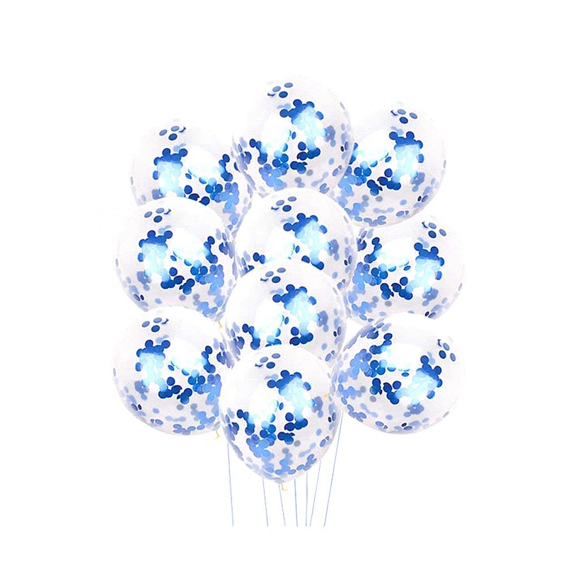 100 Pcs EN71 Valentitine Custom Printed Logo 36 inch Giant Transparent Ballon Mix Gold Confetti Balloon with Gold Metal Confetti