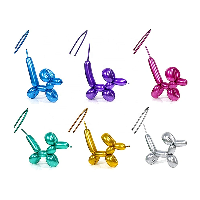 Eco Friendly Toy Large Giant Knitting Shape Diy Twisting Modeling Ballon Rainbow Metallic Twisty Long 270 Chrome Balloon