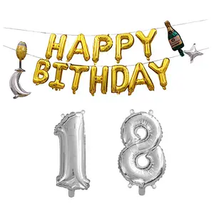 Cheap Helium Decorative Silver Gold Mylar Foil Letters Shape Alphabet Balloon