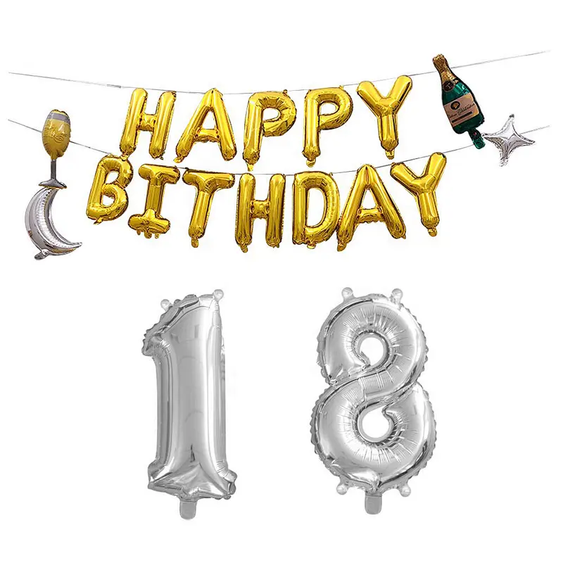 Cheap Helium Decorative Silver Gold Mylar Foil Letters Shape Alphabet Balloon
